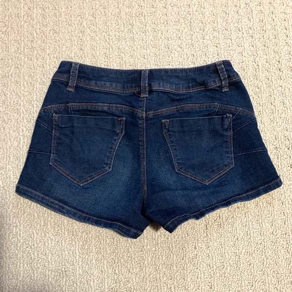 Blue Spice Stretch Denim Shorts - Picture 2 of 5